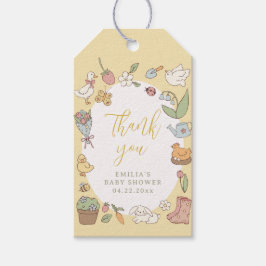 Storybook Garden Vintage Baby Shower Favor Tag Presentetikett