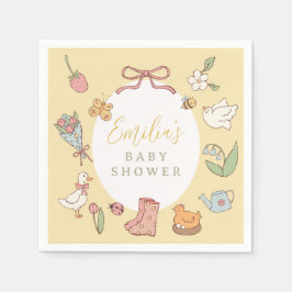 Storybook Garden Vintage Baby Shower Paper Napkins Pappersservett