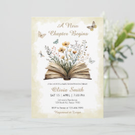 Storybook Gender Neutral A New Chapter Baby Shower Inbjudningar