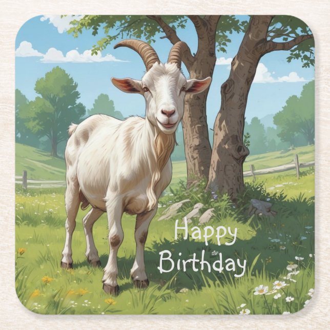Storybook Goat Underlägg Papper Kvadrat (Framsidan)