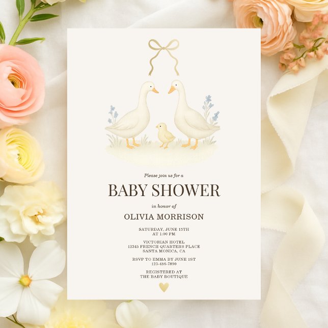 Storybook Goose & Chick Baby Shower Inbjudningar (Skapare uppladdad)