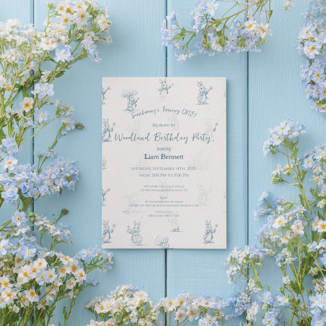 Storybook Little Bunny Peter 1st Birthday Inbjudningar (Skapare uppladdad)