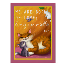 Storybook mamma och baby katter perfect poster
