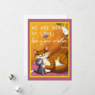 Storybook mamma och baby Mors dag-katter Julkort