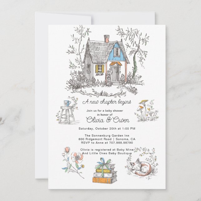 Storybook Mushroom Woodland Baby Shower Inbjudningar (Framsida)