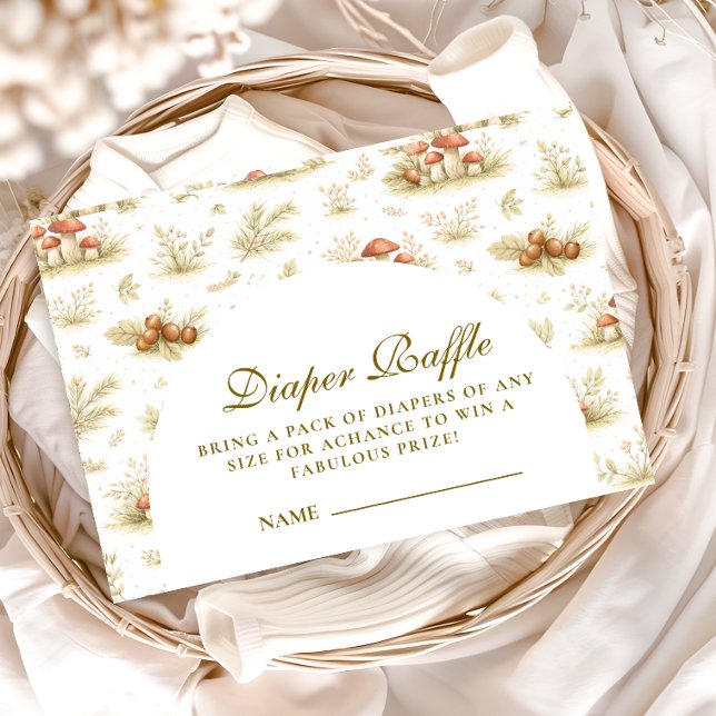 Storybook Mushroom Woodland  Diapper Raffle Tilläggskort (Skapare uppladdad)