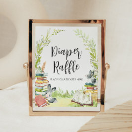 Storybook New Chapter Baby Shower Diaper Raffle Poster