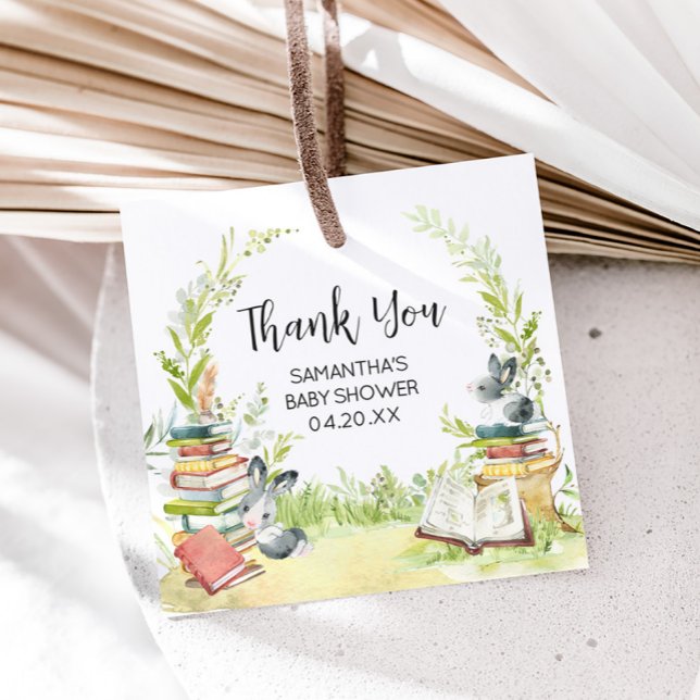 Storybook New Chapter Baby Shower Gåvor Etiketter (Storybook Baby Shower Favor Tags)