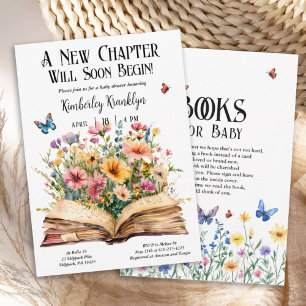 Storybook New Chapter Baby Shower Wildblomma Inbjudningar