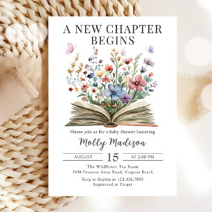Storybook New Chapter Begins Baby Shower Inbjudningar