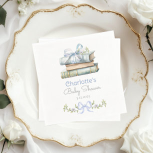 Storybook New Chapter Blue bow pojke dusch Pappersservett
