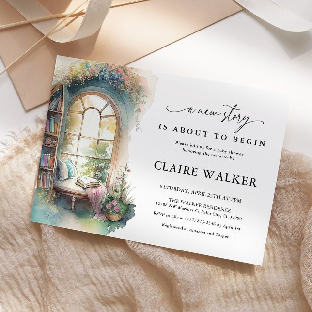 Storybook New Chapter Bok ThMB Baby Shower Inbjudningar (Skapare uppladdad)