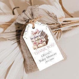 Storybook New Chapter Bow Bok Baby Shower Presentetikett