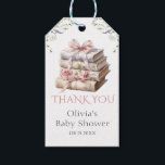 Storybook New Chapter Bow Book Baby Shower Presentetikett<br><div class="desc">Storybook New Chapter Bow Book Baby Shower Gift Tags</div>