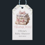 Storybook New Chapter Bow Book Baby Shower Presentetikett<br><div class="desc">Storybook New Chapter Bow Book Baby Shower Gift Tags</div>