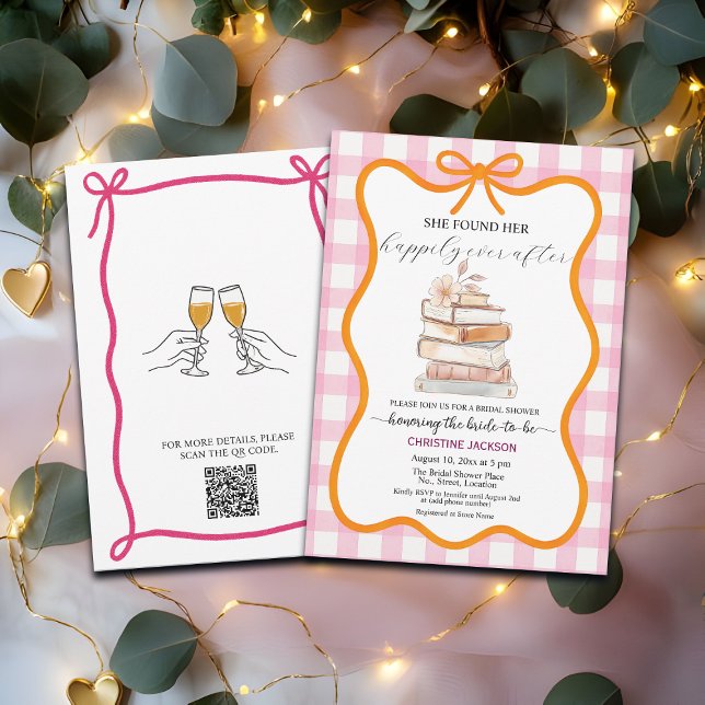 Storybook 'New Chapter' QR Code Bridal Shower Inbjudningar (Skapare uppladdad)