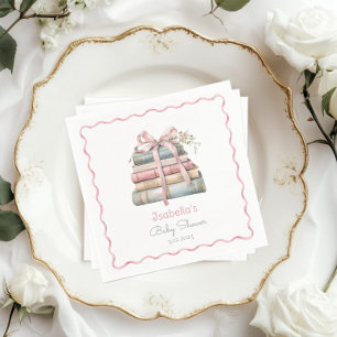 Storybook New Chapter rosa Ribbon Girl Baby dusch Pappersservett