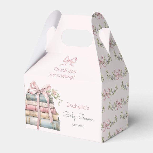 Storybook New Chapter rosa Ribbon Girl Baby dusch Presentaskar (Framsidan Sidan)