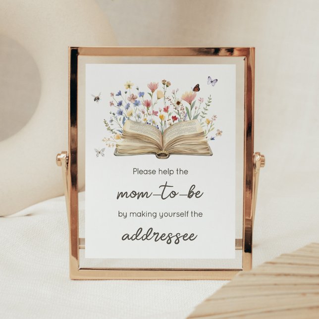 Storybook Nytt kapitel börjar kuvert Station Poster (New Chapter Begins Storybook Baby Shower Envelope Station Sign)