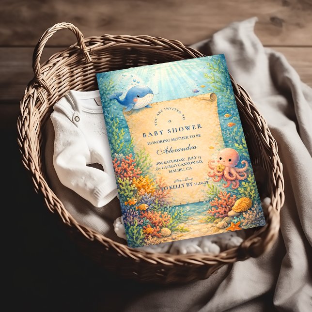 Storybook Ocean Friends Baby Shower Inbjudningar (Skapare uppladdad)