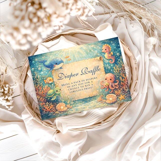 Storybook Ocean Friends Diapper Raffle Tilläggskort (Skapare uppladdad)