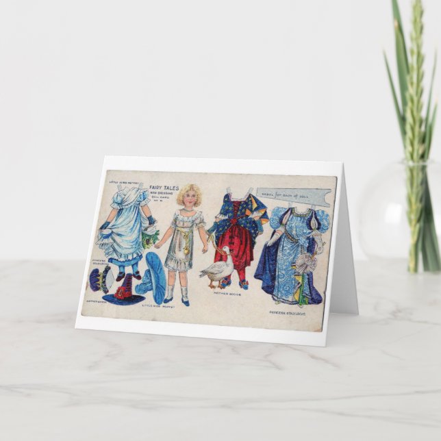 Storybook Papper doll, gratulationskort Kort (Framsida)