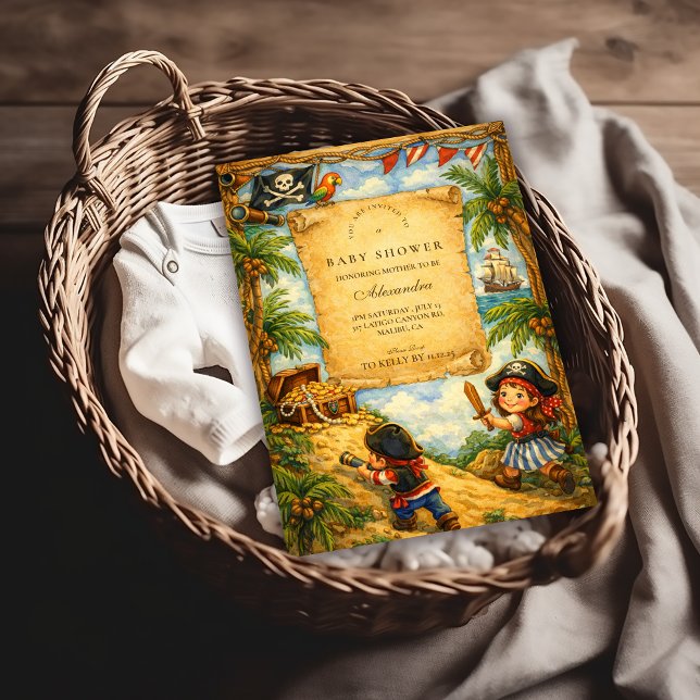 Storybook Pirate Adventure Baby Shower Inbjudningar (Skapare uppladdad)