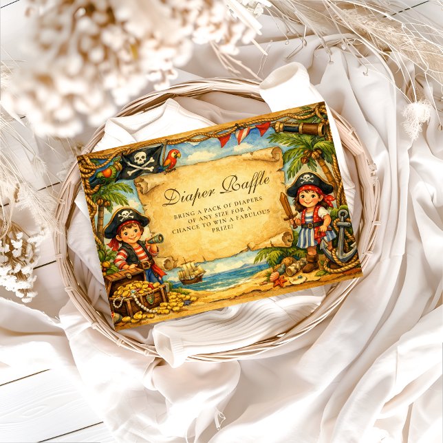Storybook Pirate Adventure Diapper Raffle Tilläggskort (Skapare uppladdad)