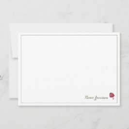 Storybook Red and Grönt Mushroom Flat Note Card Inbjudningar