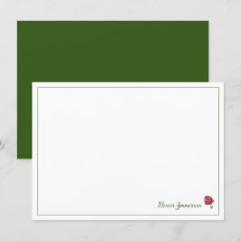 Storybook Red and Grönt Mushroom Flat Note Card Inbjudningar