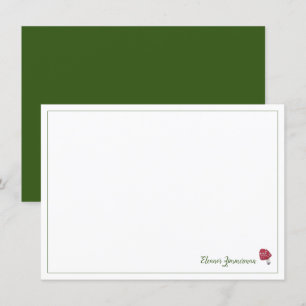 Storybook Red and Grönt Mushroom Flat Note Card Inbjudningar