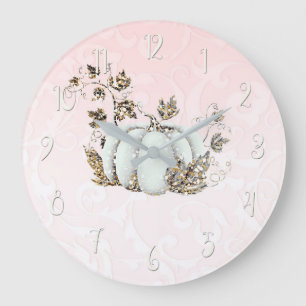 Storybook Rosa & White Pumpkin Fairy Tale Stor Klocka