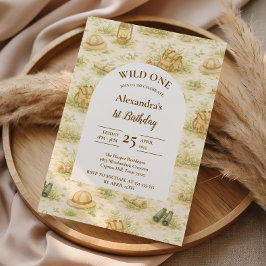 Storybook Safari Wild One First Birthday Inbjudningar