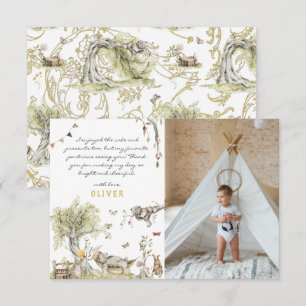Storybook Skogsskog Foto-Tack Tack Kort