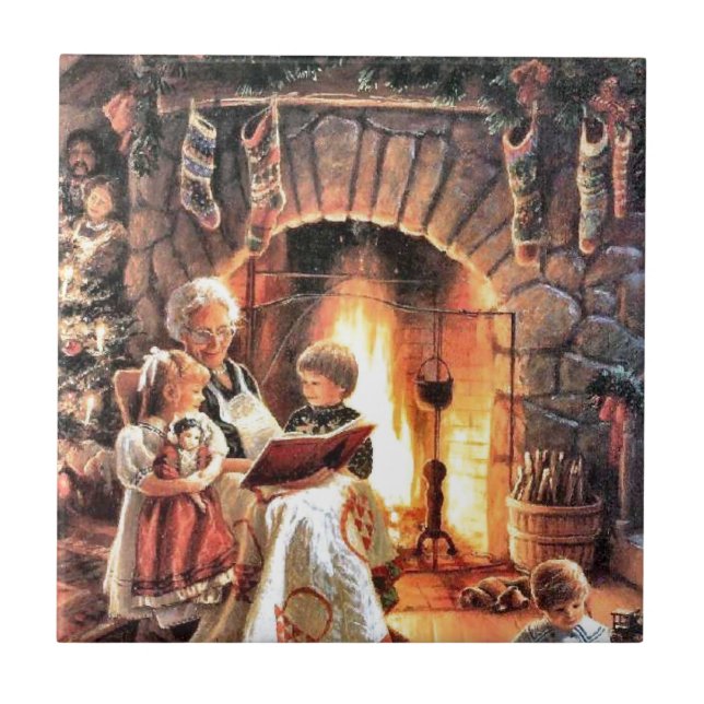 Storybook Time med mormor på jul Kakelplatta (Framsidan)