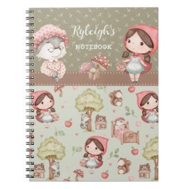 Storybook, Whimsical Cute Little Red Riding Huva Anteckningsbok