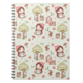 Storybook, Whimsical Cute Little Red Riding Huva Anteckningsbok