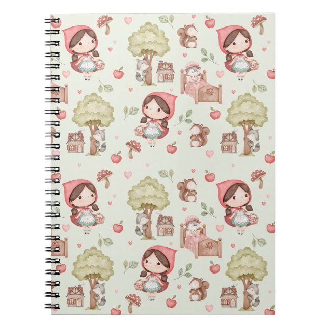 Storybook, Whimsical Cute Little Red Riding Huva Anteckningsbok (Framsidan)