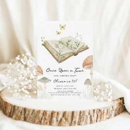 Storybook Whimsical Watecolor Bok Birthday Inbjudningar