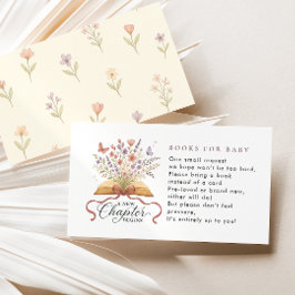 Storybook Wildblomme Bokar for Baby Shower Tilläggskort