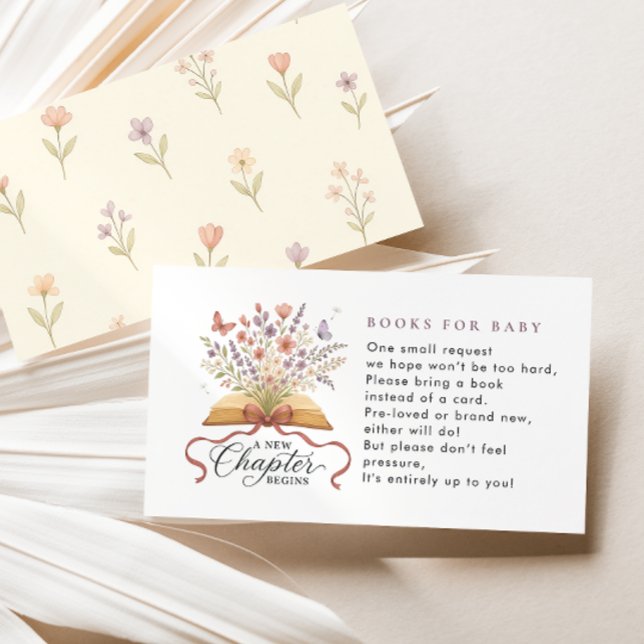 Storybook Wildblomme Bokar for Baby Shower Tilläggskort (Skapare uppladdad)