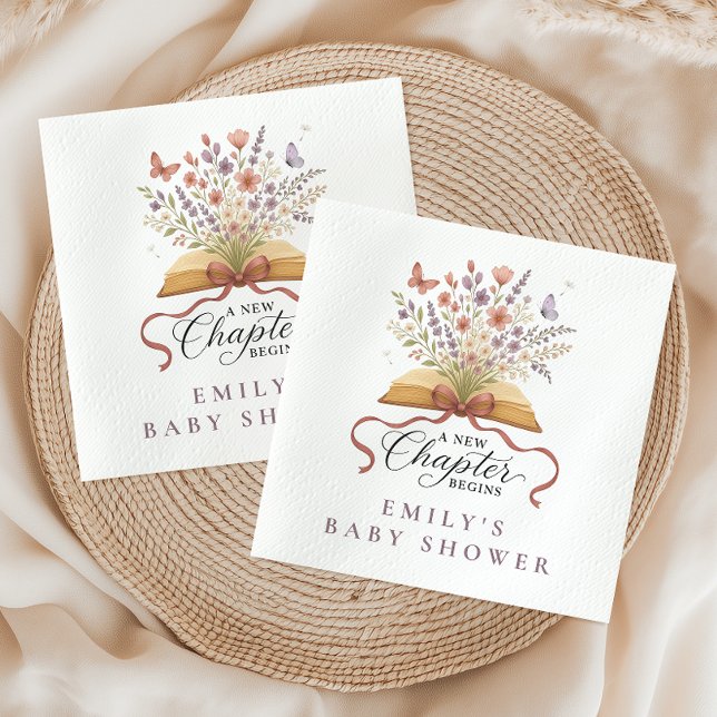 Storybook Wildblommor Watercolor Baby Shower Pappersservett (Skapare uppladdad)