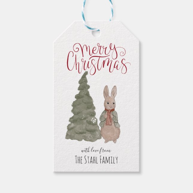 Storybook Winter Bunny | JULETIKETTER Presentetikett (Framsidan)