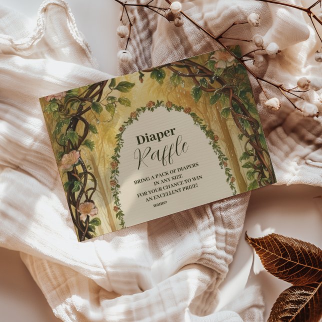 Storybook Woodland Forest Raffle Diapper Tilläggskort (Skapare uppladdad)