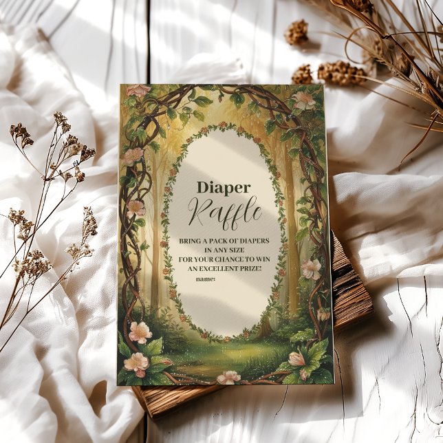 Storybook Woodland Forest Raffle Diapper Tilläggskort (Skapare uppladdad)