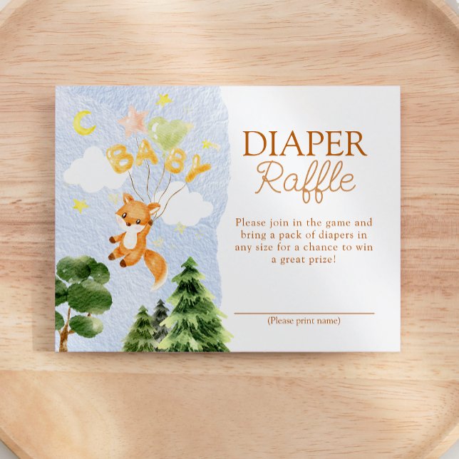 Storybook Woodland Fox Baby Shower Raffle Tilläggskort (Skapare uppladdad)