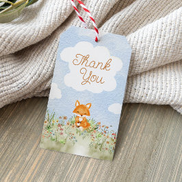 Storybook Woodland Fox Baby Shower Tack Presentetikett