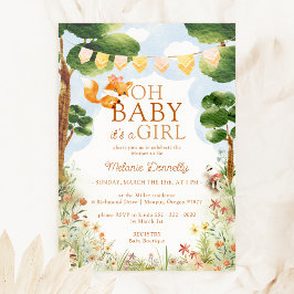 Storybook Woodland Fox Oh Flicka Shower Inbjudningar