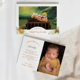 Storybook Woodland Fox Two Photo Birth Meddelande