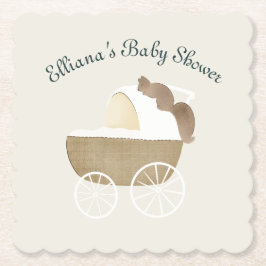 Storybook Woodland Friends Baby Carriage Squirrel Underlägg Papper